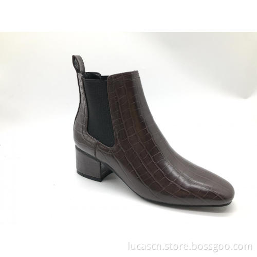 Damen Elastic Panel Slip Knöchel Chelsea Stiefel
